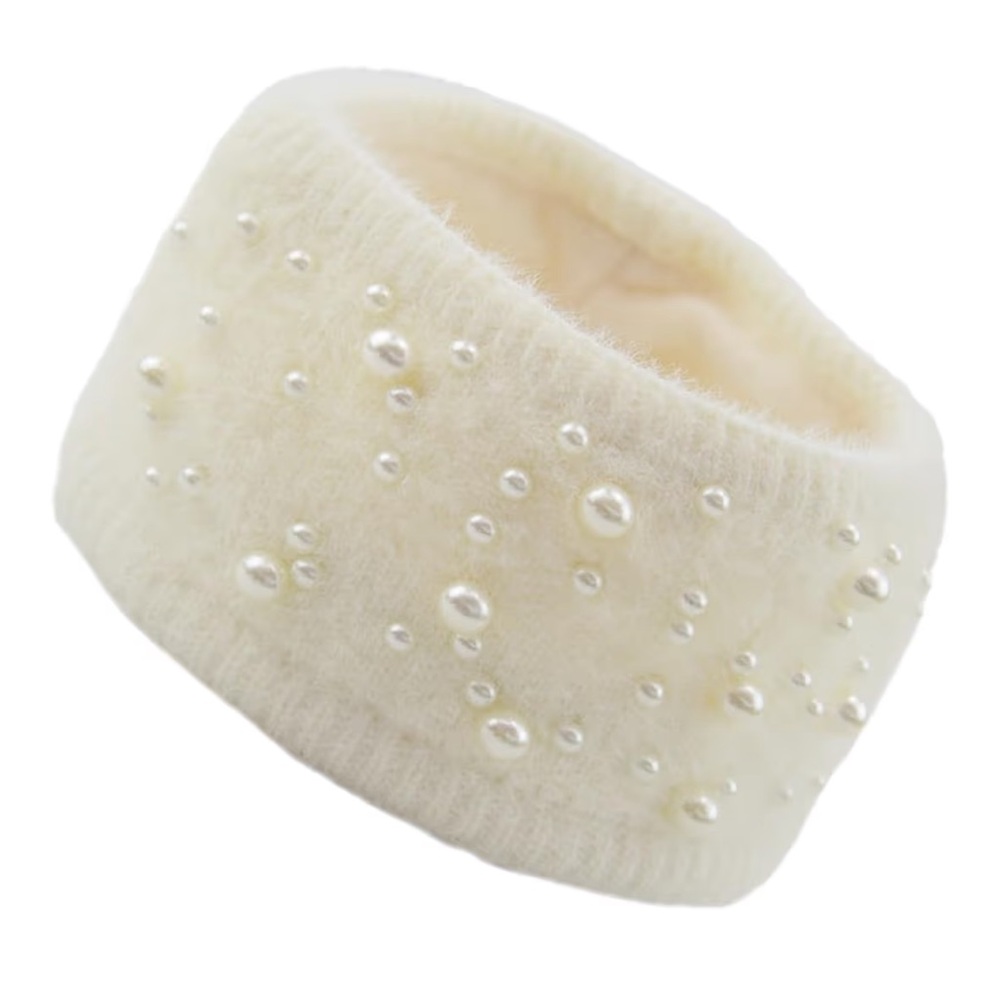 Chic Cream Pearl-Studded Headband